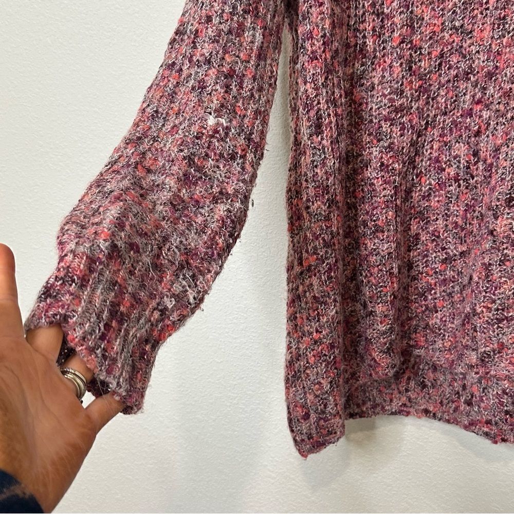 Altar'd State Women Sz L Sweater Oversized Colorful Crochet Chunky Knit Crewneck - Picture 4 of 6